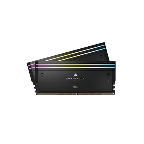 رم DDR5 کورسیر 64 گیگابایت مدل DOMINATOR TITANIUM BLACK 6000Mhz CL30 دو کاناله