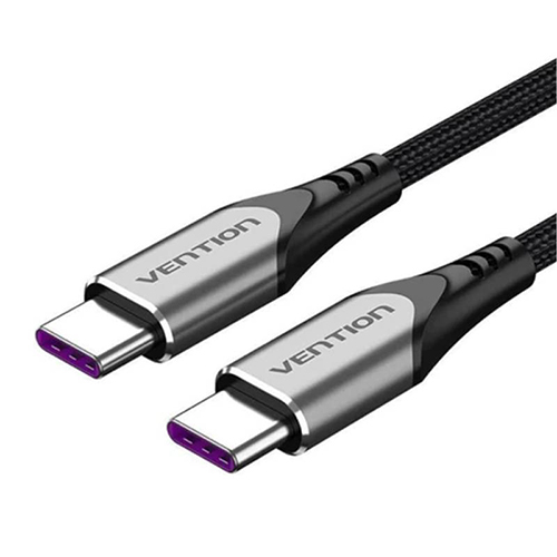 کابل ونشن مدل TAEHF USB 2.0 C Male to C Male  5A Cable 1M Gray Aluminum Alloy Type