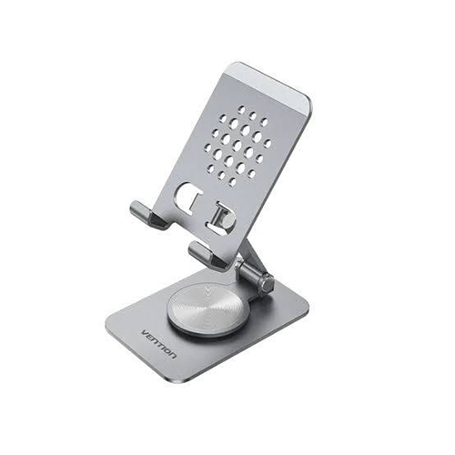 پایه موبایل ونشن مدل KSDH0 Articulating Desk Phone Stand with 360° Rotatable Base Gray Aluminium Alloy Type