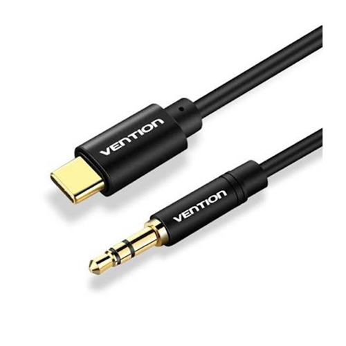 USB تبدیل ونشن مدل BGABG Type-C to 3.5mm Male Spring Audio Cable 1.5M Black Metal Type